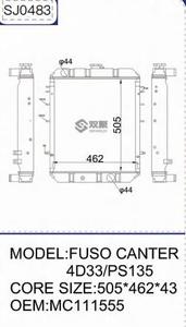 Ô Tô Hệ Thống Làm Mát Đồng Brass Tản Nhiệt Cho Mitsubishi Fuso Canter 60 Xe Tải Tản Nhiệt OEM Mc111552 Mc111553 Mc111555 - Product Image 6