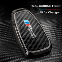 Véritable étui de clé de voiture en alliage de Fiber de carbone adapté pour Changan Unit CS35 CS75 CS55 PLUS Ossan Key Cover