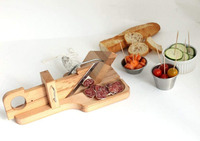 Houten Handmatige Vleessnijder Worst Snijmachine Salami Guillotine Snijmachine Charcuterie Dus Apero Voedsel Groente