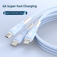 Auto-Datenkabel Schnellladung 3-in-1 Drei-Port-Schnellladekabel/Micro-USB/Type-C-Schnittstelle 6A Datenkabel