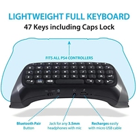 Clavier de manette sans fil avec station de charge pour manette PS4 Chatpad pour accessoires PS4 Message Chat pour Playstation 4 Slim