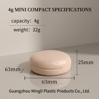 Mini-boîtier compact rond vide 4G avec miroir, style galet, en ABS, pour cosmétiques, étui à poudre de maquillage, emballage personnalisé