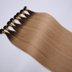 Extensions de cheveux vierges prêtes à l'emploi, commande en gros, faible MOQ, pointe en K, 100% cheveux humains, châtain clair, pointe plate en kératine pour femmes - Product Image 1