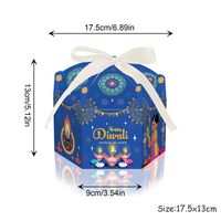 Boîte en papier hexagonale avec ruban pour emballages cadeaux de bonbons et chocolats, idéale pour le festival des lumières de Diwali et la décoration de fêtes