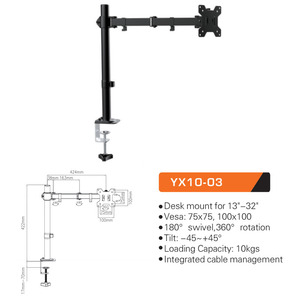 Venta directa de fábrica, soporte de <span class=keywords><strong>Monitor</strong></span> Triple doble único, escritorio de pared, ordenador <span class=keywords><strong>Vertical</strong></span>, brazo de <span class=keywords><strong>Monitor</strong></span> VESA para monitores 1 2 3 4 - Product Image 5