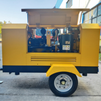 Compresor de Aire de Tornillo Lubricado por CA Portátil de Alta Presión 256cfm 10bar con Motor y PLC para Perforación Industrial y Minería