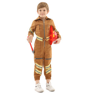 Costume de <span class=keywords><strong>pompier</strong></span> marron pour enfants <span class=keywords><strong>tenue</strong></span> de <span class=keywords><strong>pompier</strong></span> pour garçons costume de jeu de rôle pour enfant Halloween - Product Image 3
