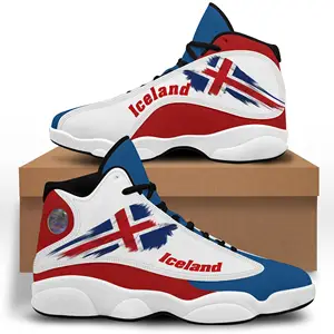 आइसलैंड मध्य कट नई पुरुषों आरामदायक जूते प्रिंट मांग पर चलने स्नीकर्स सांस खेल चल जूते बास्केटबॉल फुटबॉल जूते