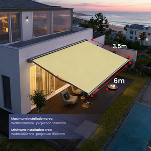 <span class=keywords><strong>Toldo</strong></span> Retráctil Moderno de Lujo con <span class=keywords><strong>Motor</strong></span> para Uso <span class=keywords><strong>en</strong></span> Exteriores, Tela Impermeable, Cubierta para Terraza, Tamaño 6m - Product Image 3