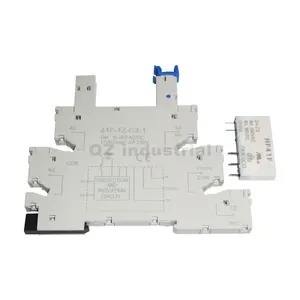 QZ HF41F รีเลย์อุปกรณ์ไฟฟ้าโมดูลบางเฉียบพร้อมฐานรีเลย์41F-1Z-C2-1ฐานรีเลย์ HF41F-24-ZS