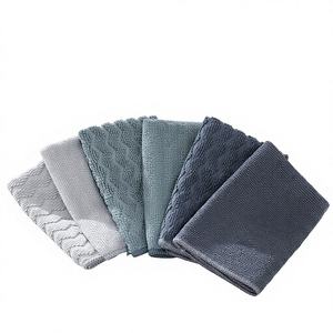 Serviette en microfibre tissée 300 g/m², carrée, séchage rapide, douce, absorbante, sans bord, sans peluches, pour cuisine, salle de bain, vaisselle, réutilisable, lavable en machine - Product Image 1