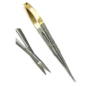 Microagujas TC Castroviejo/Sujetador de Suturas con Insertos de Carburo de Tungsteno y Puntas Doradas de 6 Pulgadas, Instrumentos Médicos Manuales Rectos - Product Image 1