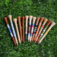 Tees de golf en bois professionnels de haute qualité, impression personnalisée du logo, tees de golf en bambou, plusieurs couleurs et tailles, tees de golf en bois
