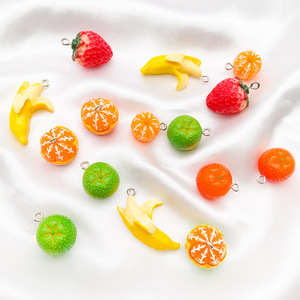 Galerie de breloques fruitées |   Pendentif en résine miniature 3D aux fruits mélangés pour la fabrication de bijoux DIY |   Fraise Pomme Banane Raisin Orange Poire - Product Image 2
