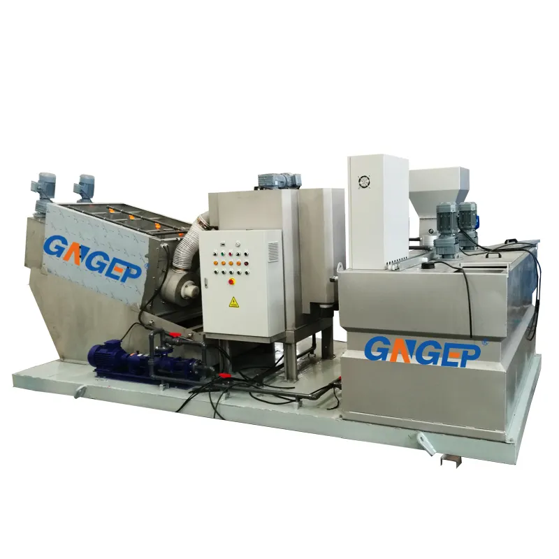 Abs септический резервуар, система очистки сточных вод, осушительный винтовой пресс, автоматическая машина для обезвоживания осадка CE / ISO9001 600