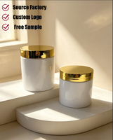 Pots en plastique PET blancs de 250 ml avec logo personnalisé pour sels de bain, crème de massage, boue exfoliante, beurre pour les mains, soins de la peau