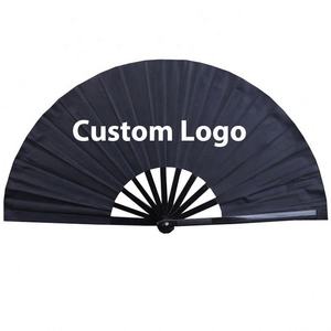 Nouveauté Ventilateur à main en bambou pliable de 13 pouces personnalisé, grand en bois peint avec style musical - Product Image 3