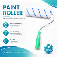 Rouleau à peinture en polyester haute élasticité de qualité industrielle, 6 pouces, 9 pouces, résistant aux solvants, facile à utiliser, ne perd pas facilement ses poils