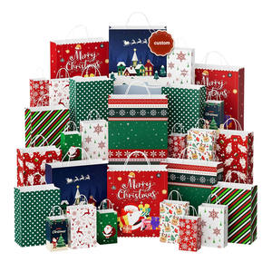 Yüksek kaliteli tatil noel hediyesi toplu Set tam baskılı kraft el işi kağıdı torba içerir 4 ekstra büyük 4 büyük 4 orta kolları ile - Product Image 1