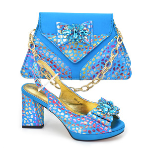 Chaussures compensées ouvertes en PU à enfiler avec pierres, ensemble de chaussures de mariée pour femme, été hiver, pour fêtes africaines, par Inmyshop - Product Image 3