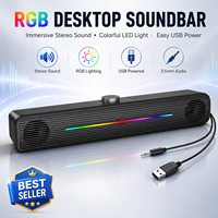 Haut-parleurs stéréo TV filaire 4D Surround Soundbar Subwoofer Sound Bar FM Radio LED pour ordinateur portable PC Theater