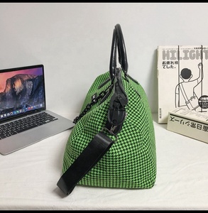 Venta al por mayor de punto de pata de gallo de la red personalidad negro <span class=keywords><strong>verde</strong></span> de moda duradera de fin de semana <span class=keywords><strong>deporte</strong></span> gimnasio bolso, bolso <span class=keywords><strong>bolsa</strong></span> de viaje - Product Image 5
