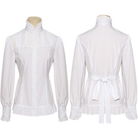 Ensemble de robe gothique victorienne trois pièces avec chemisier à volants, bloomers, corset et ceinture pour performance de cosplay, prend en charge ODM OEM