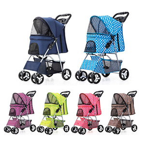 Chariot pour <span class=keywords><strong>chien</strong></span>, <span class=keywords><strong>poussette</strong></span> pliable à quatre roues, facile et pratique, en Stock, accessoire de voyage en plein air, cinq couleurs - Product Image 2