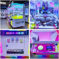 Machine de jeu d'arcade à pince de haute qualité Naughty Dog pour enfants, jeux à monnayeur, machine à attraper les figurines en acrylique et métal