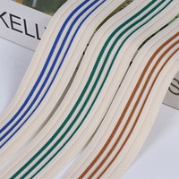 40mm Accessoires vestimentaires Bande élastique tricotée à rayures noires et blanches pour vêtements de sport