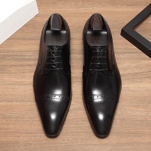 Zapatos Oxford de Vestir para Hombre, Estilo Británico Vintage, Cuero Charol Brillante, Punta Cuadrada Tallada, Zapatos Formales con Aumento de Altura para Boda - Product Image 3