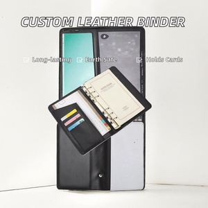 A6/A5 Eco Friendly DIY Design Loose Leaf Restaurant Bill Memu Folder Portfolio Sublimation Pu Leather <b>Binder</b> Journal <b>Card</b> Holder - Product Image 2