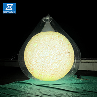 Lune gonflable de haute qualité avec ballon publicitaire de planète gonflable de sac de fortune transparent avec lumière