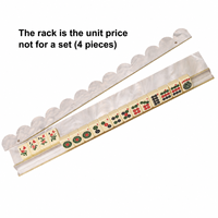 Supports de Mahjong Américain Magnétiques 2-en-1 en Acrylique de Luxe de Haute Qualité avec Poussoirs pour 4 Joueurs, Bordure Ondulée, Motif Coquille Bleue
