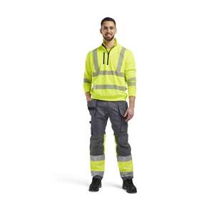 BLAKLADER - 356425383300XXL Sweat haute visibilité demi-zip Jaune-EAN 7330509831496 HI-VIS WORKWEAR - Product Image 3