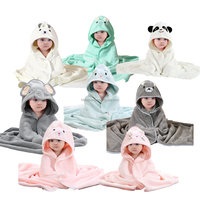 High Quality Coral Fleece Woven Thick Hooded Baby Girls Boy Poncho Toddler Kids Bath Towel for Bathroom Use