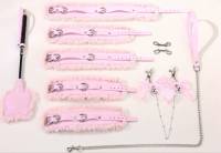 SM Fun rose chérie reliure cinq pièces ensemble doux désir vent en peluche produits pour adultes jouets privés accessoires de punition BDSM