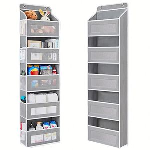 Over Door Organizer Storage 5 <b>Shelf</b> Hanging Door Organizer 5 Large Capacity Pockets Anti-Tilt 44 lb Load Classic Design Durable - Product Image 4