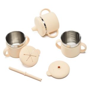 Stainless Steel Infant <b>Sippy</b> With <b>Straw</b> Baby Drinking <b>Cup</b> Toddler Kids Mealtime Tableware Custom Logo Wholesale - Product Image 3