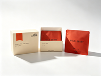 Boîte à café en papier certifiée, perforée, personnalisée, gaufrée, biodégradable, résistante à la graisse, avec fermeture à rabat pour café filtre