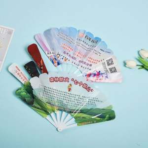 Regalos Publicitarios, Abanico Plegable de Papel Personalizado con Impresión en PVC Redondo, Abanico Portátil Personalizado de PVC con Forma Personalizada para Bodas y Kpop - Product Image 3