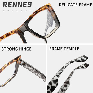 Lunettes Optiques Léopard Épais, Monture en Gros, Style Oeil de <span class=keywords><strong>Chat</strong></span> Anti-Lumière Bleue, Patchwork à la Mode, Unisexe - Product Image 6