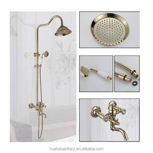 <span class=keywords><strong>Mitigeur</strong></span> d'eau en laiton chromé robinet coulissant noir or robinet salle <span class=keywords><strong>de</strong></span> bain tête robinet ensemble colonne <span class=keywords><strong>de</strong></span> <span class=keywords><strong>douche</strong></span> dorée - Product Image 1