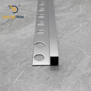 Easy Install DECORTRIM Square Metal <strong>Tile</strong> Trim with Serrated <strong>Gripper</strong> for Swift Mechanical Fixing on Stairs and Balconies - Product Image 1