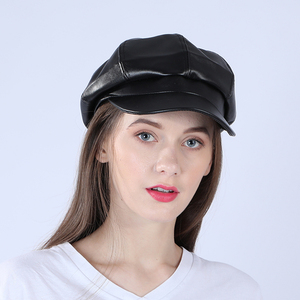 Sombrero Octogonal para <span class=keywords><strong>Mujer</strong></span>, Otoño e <span class=keywords><strong>Invierno</strong></span>, Estilo Británico Retro, Sombrero de Pato, Moda, Boina de PU, <span class=keywords><strong>Amazon</strong></span> - Product Image 6