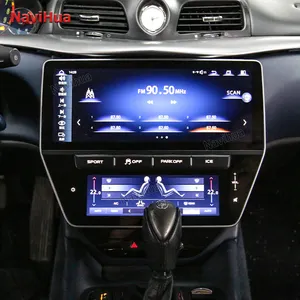 NaviHua Ace 12.3 inç dokunmatik dubleks ekran araç DVD oynatıcı oyuncu Android araba radyo Stereo AC kontrol paneli uyumlu Maserati GT