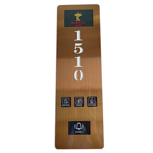 Customized Metal Gold LED Touch Doorbell DND MUR LOGO Room <strong>Number</strong> Sign Electronic Doorplate Do Not Disturb Room Status <strong>Panel</strong> - Product Image 1