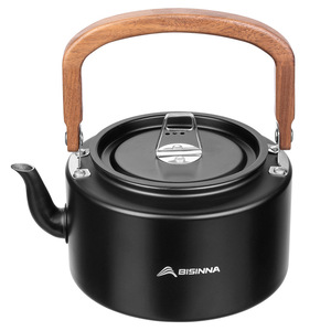 Bisinnna <b>Camping</b> <b>Kettle</b> Aluminum Alloy 1.5kg With Lid Tea Brewing Outdoor Cooking Travel Use - Product Image 1