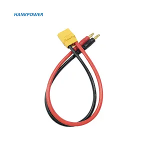 High quality XT90 to 4.0mm Banana Plug Connector with 12AWG customize length Silicone Cable