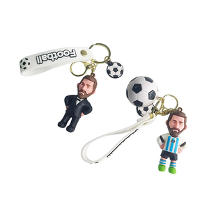 High Quality Football Star <b>Cartoon</b> Doll Keychain 3D PVC Soccer <b>Cartoon</b> Doll Keychain Customization - Product Image 2